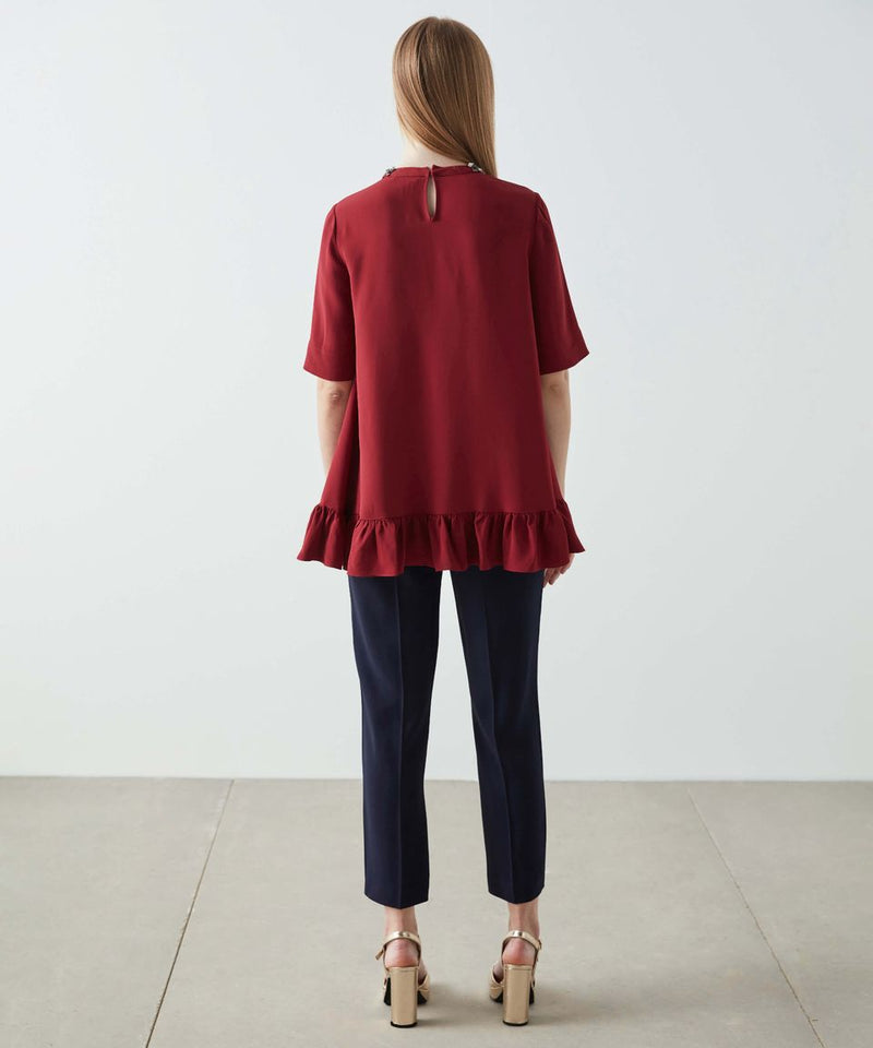 Machka Jewel-Embellished Blouse Bordeaux