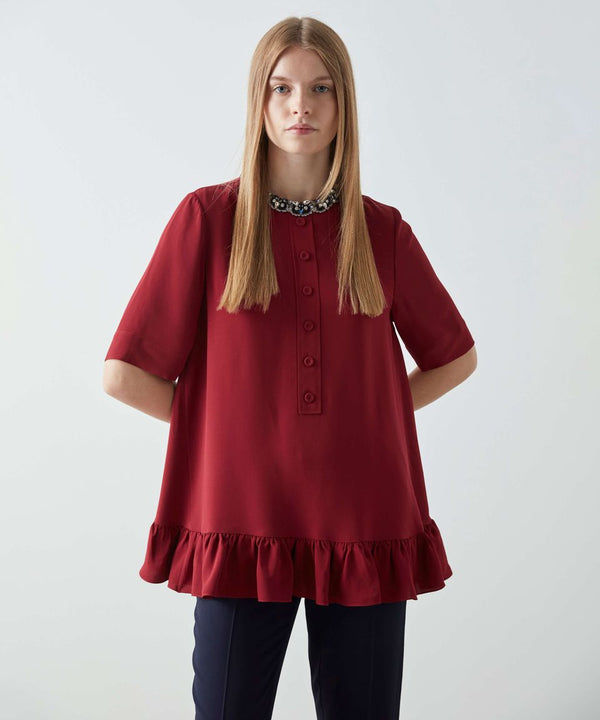 Machka Jewel-Embellished Blouse Bordeaux