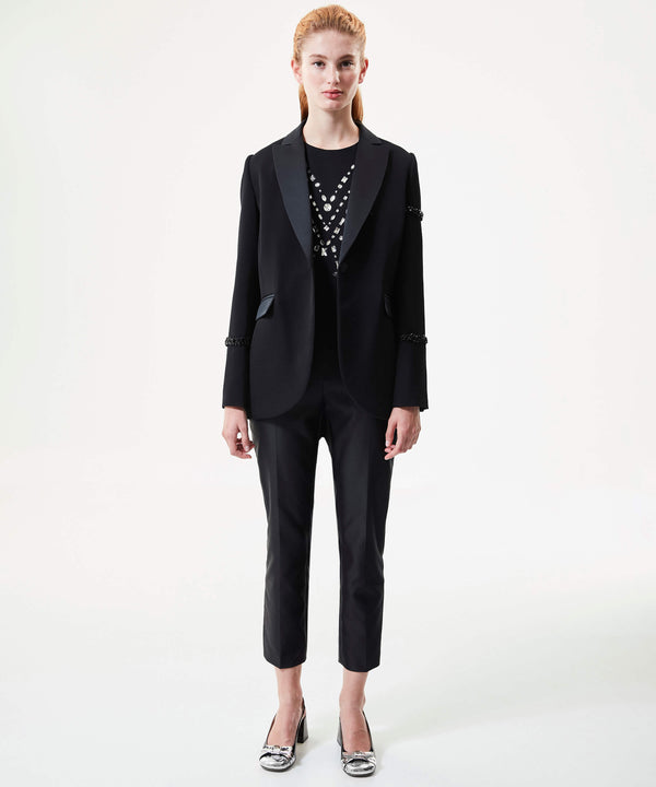 Machka Embellished Notch Classic Blazer Black