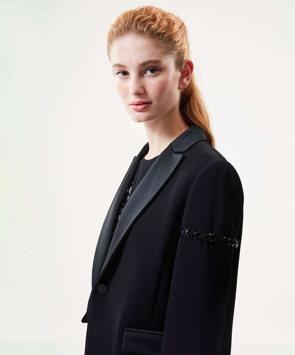 Machka Embellished Notch Classic Blazer Black