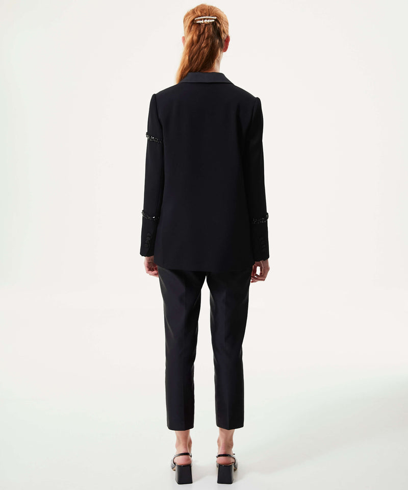 Machka Embellished Notch Classic Blazer Black