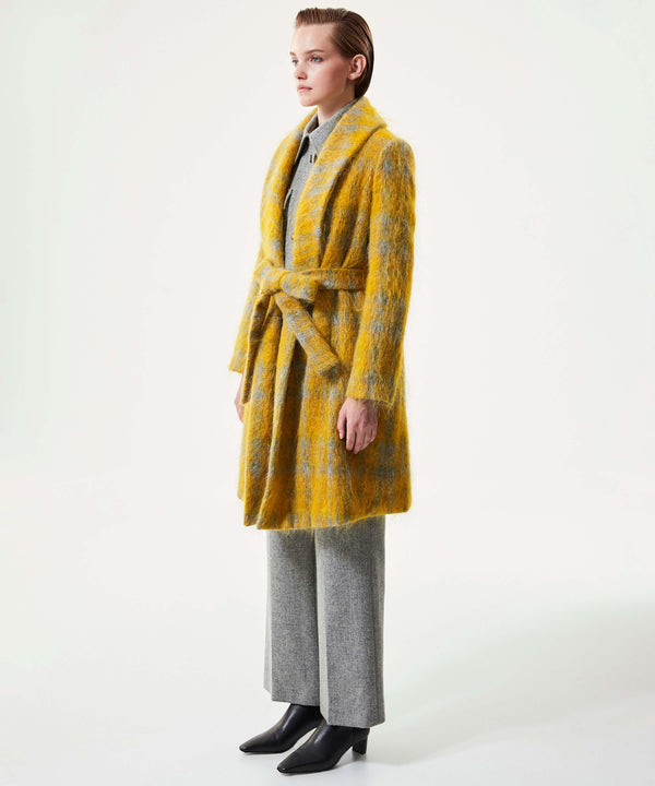 Machka Wool Blend Coat With Belt Yellow