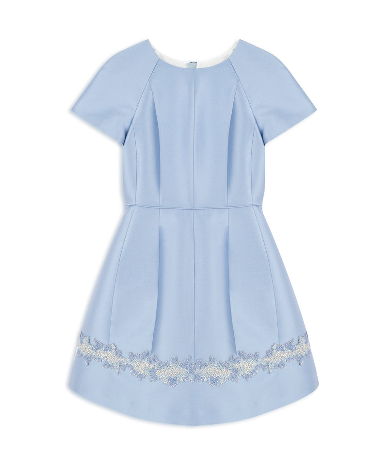 Machka Stone-Embroidered Mini Dress Light Blue