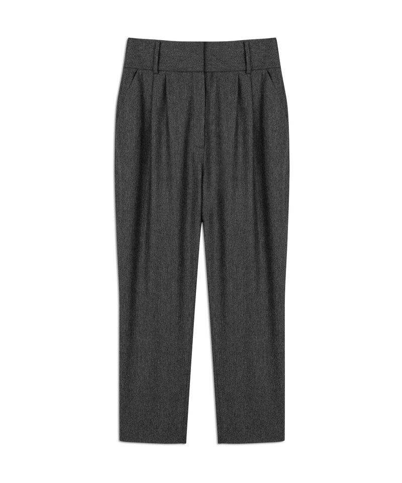 Machka Wool Blend Cigarette Fit Trousers Grey