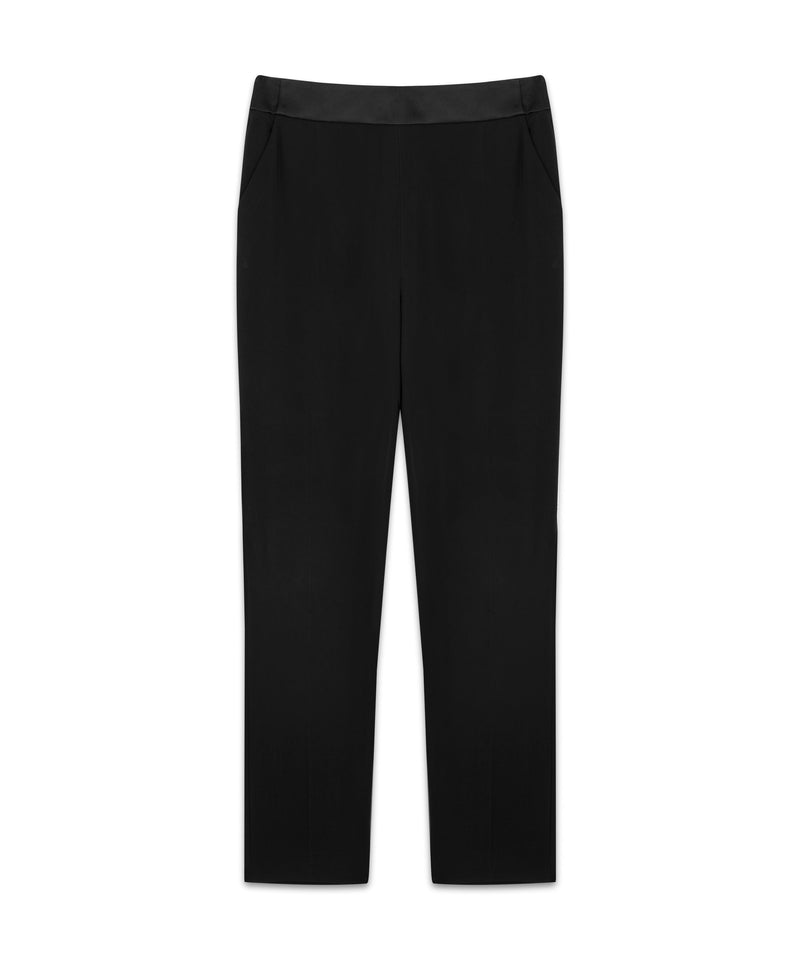 Machka Cigarette Fit Crepe Trousers Black