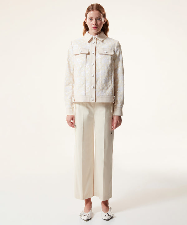 Machka Sequined Twill Jacket Off White