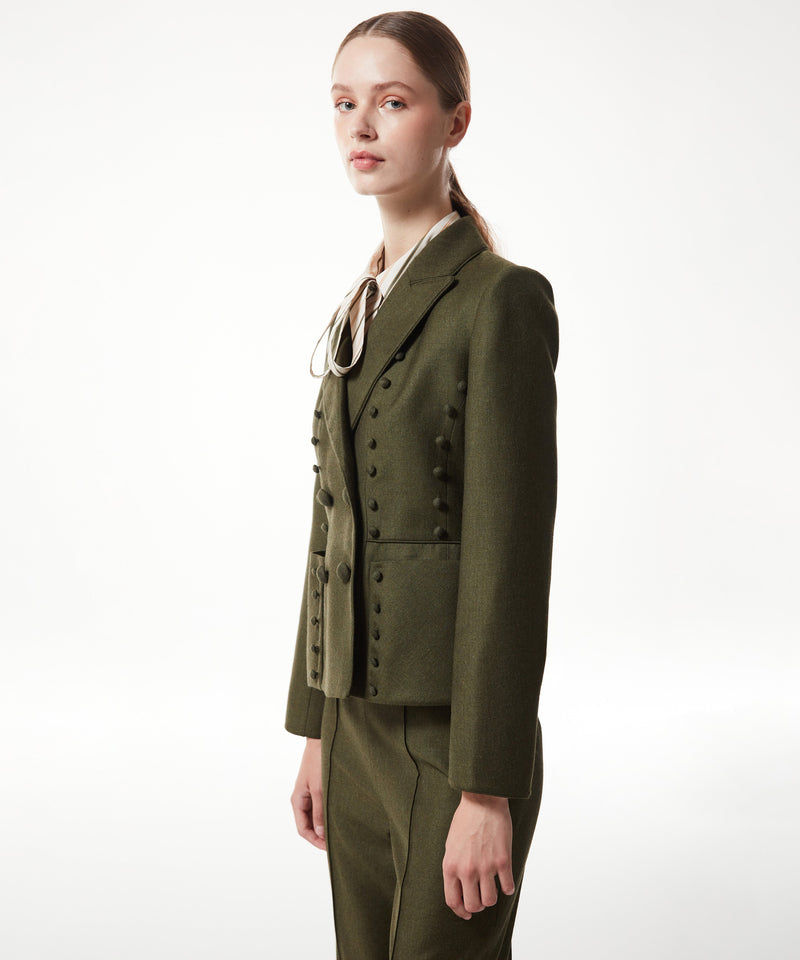 Machka Blazer With Button Accessory Khaki