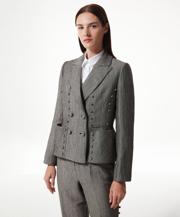 Machka Blazer With Button Accessory Anthracite