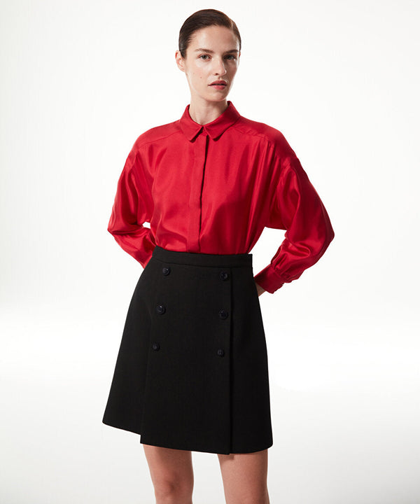 Machka Relaxed Fit Silk Shirt Red