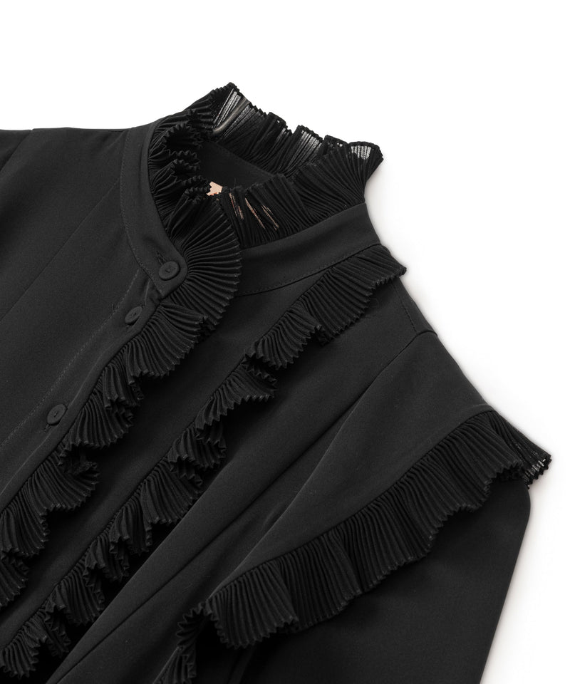 Machka Ruffle-Pleat Detailed Blouse Black