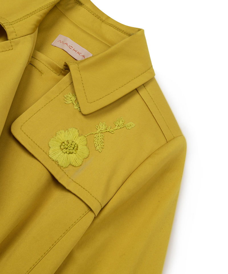 Machka Embroidered Twill Top Coat Yellow