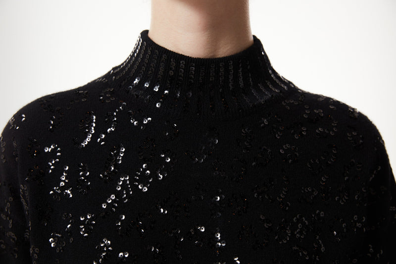 Machka Sequined Wool Knitwear Black