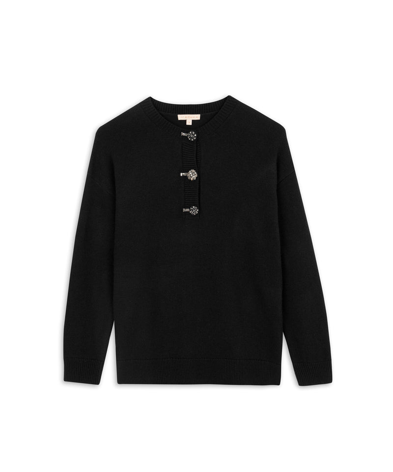 Machka Wool Knitwear With Decorative Buttons Black