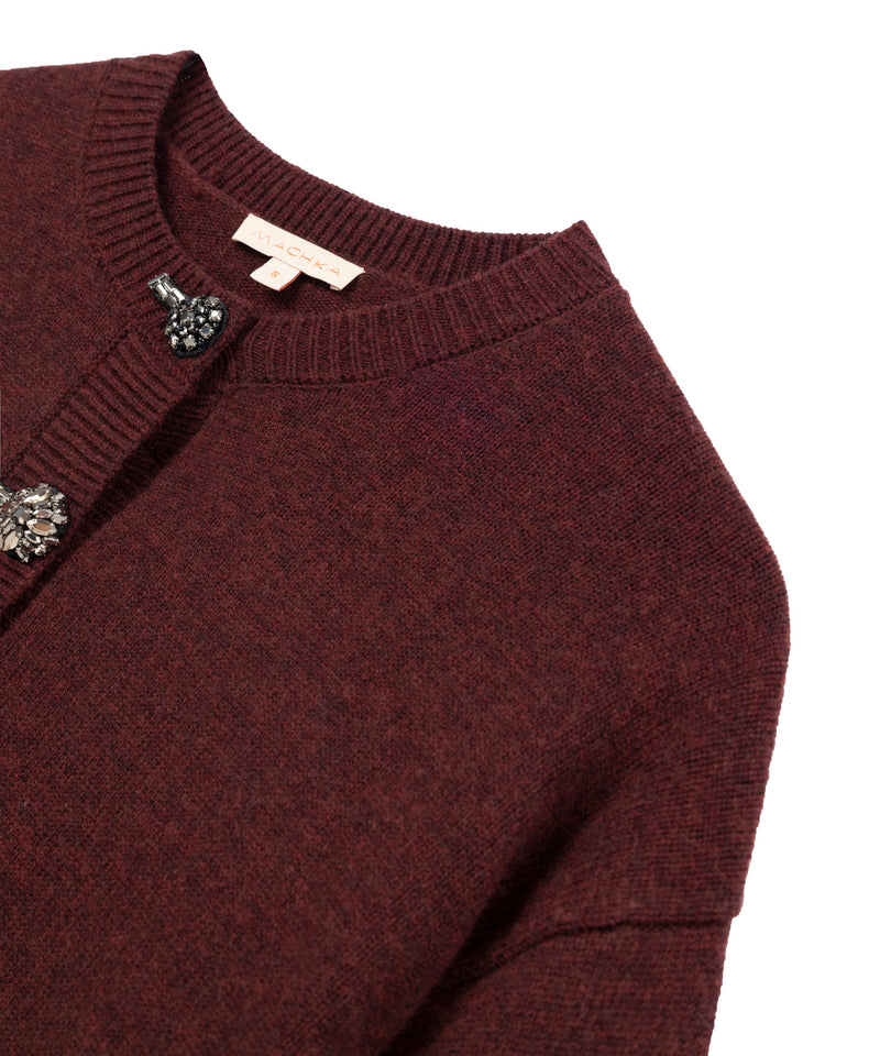 Machka Wool Knitwear With Decorative Buttons Bordoux