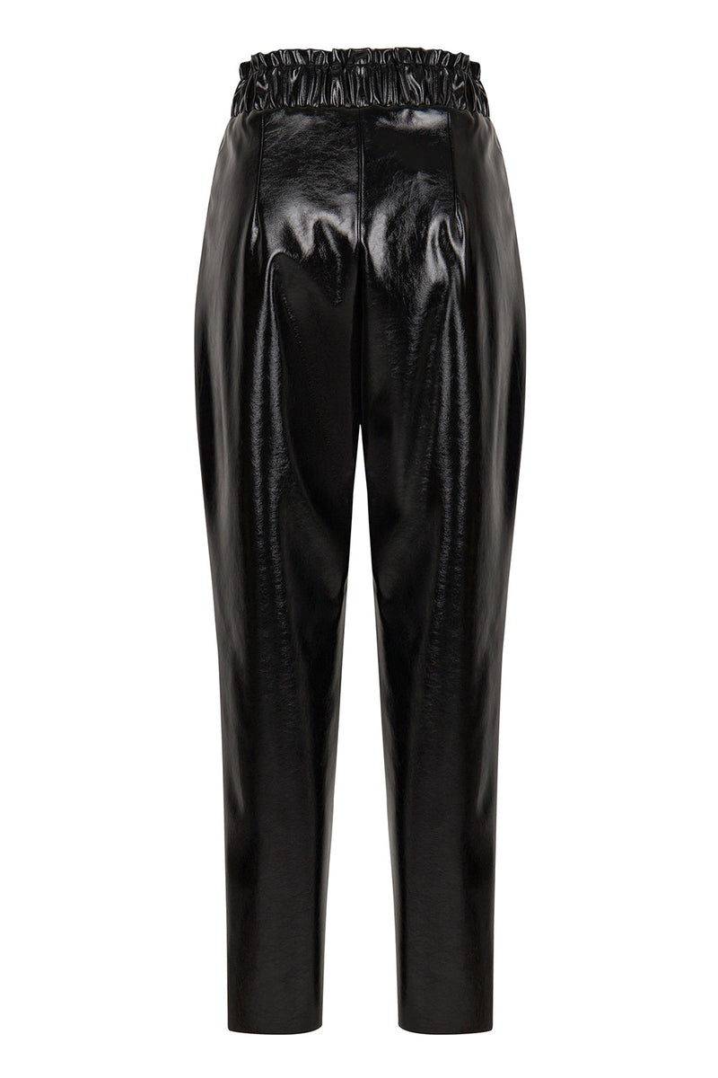 Nocturne Patent Leather Trouser Black