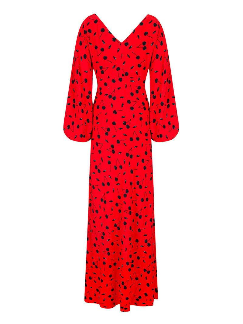 Nocturne Dress Print L/Sl Red - Wardrobe Fashion