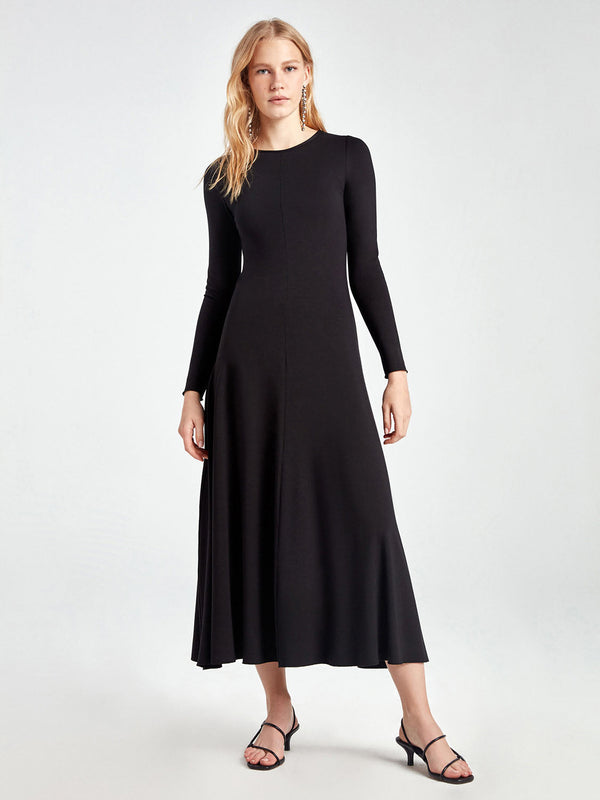 Nocturne Dress Knit L/Sl Black - Wardrobe Fashion