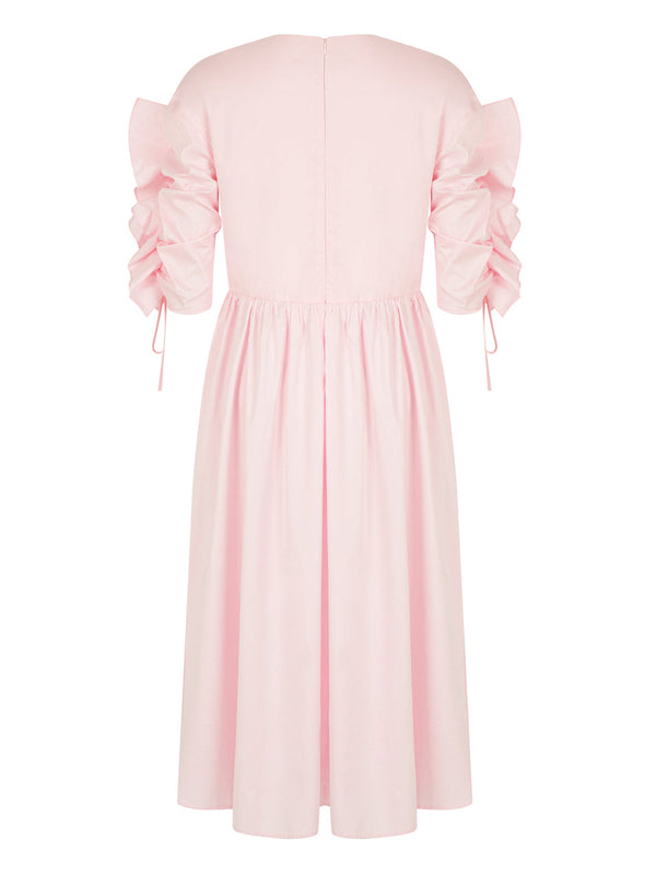 Nocturne Dress Pleat S/S Pink - Wardrobe Fashion