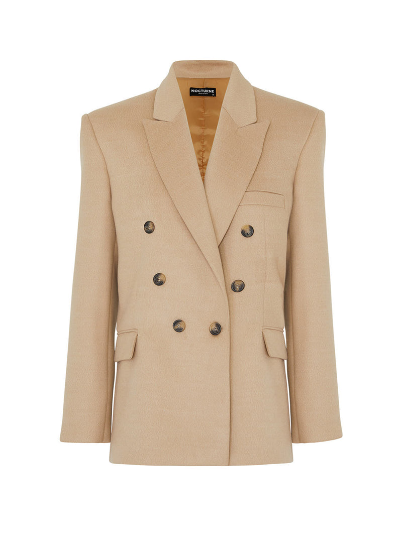 Nocturne Doubl-Breasted Blazer Beige