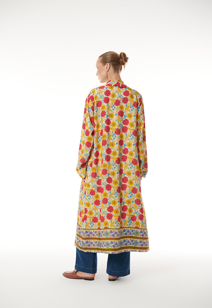 Choice All Over Multi Floral Printed Abaya Print