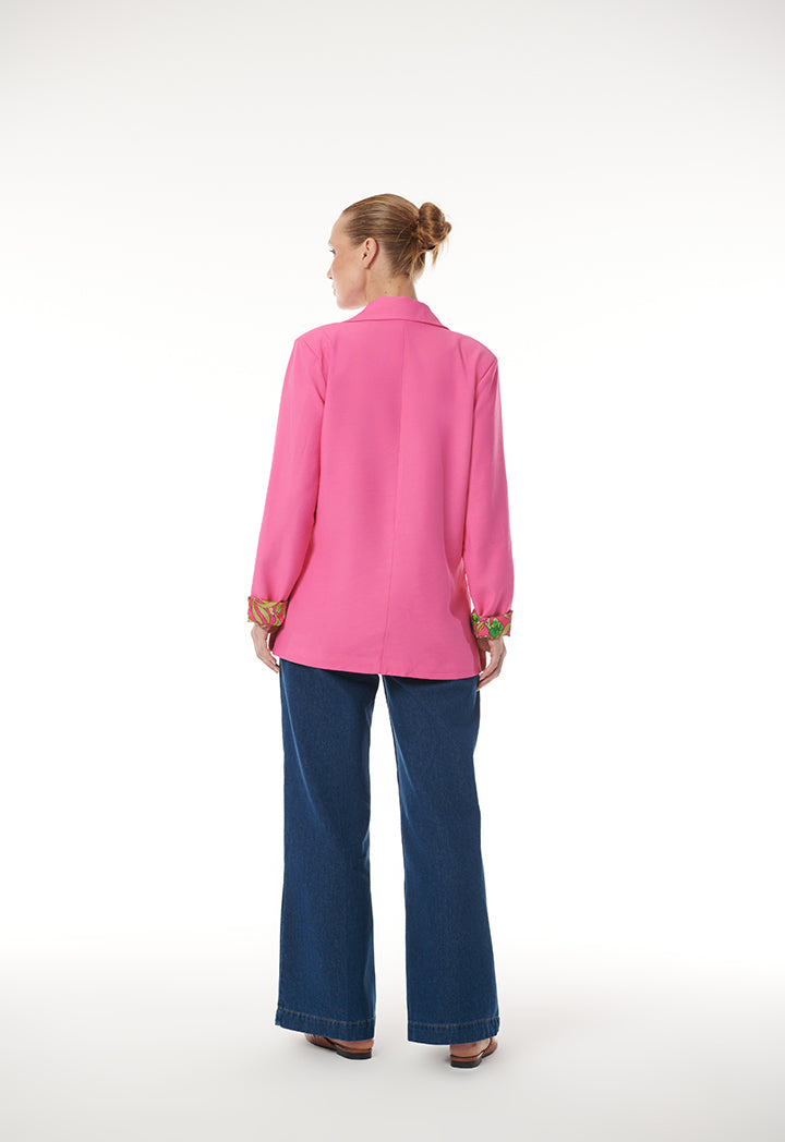 Choice Classic Blazer With Printed Lining Pink