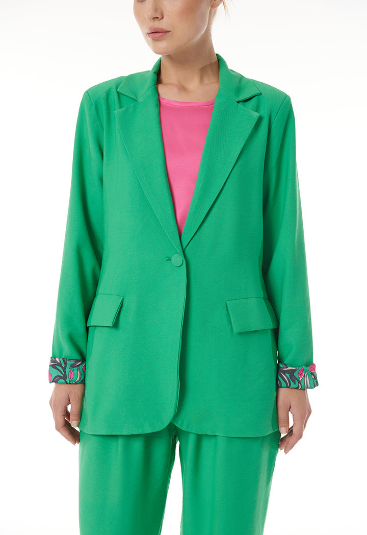 Choice Classic Blazer With Printed Lining Green