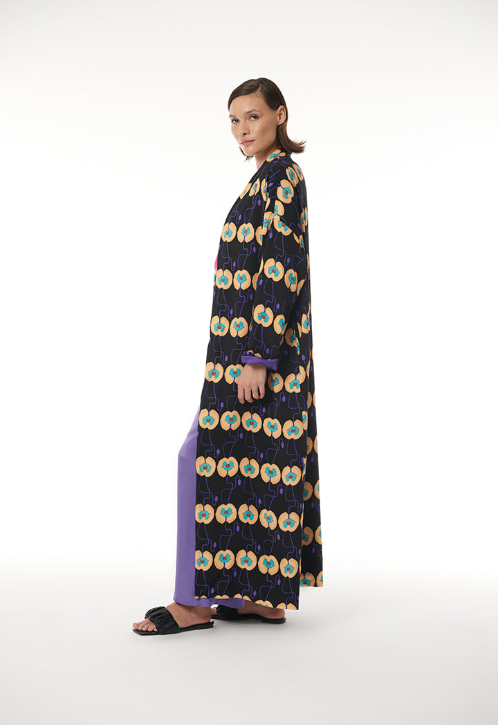 Choice All Over Printed Front Open Abaya Print