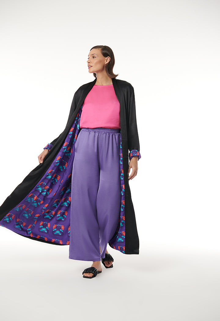 Choice Maxi Abaya With Printed Inner Lining Black