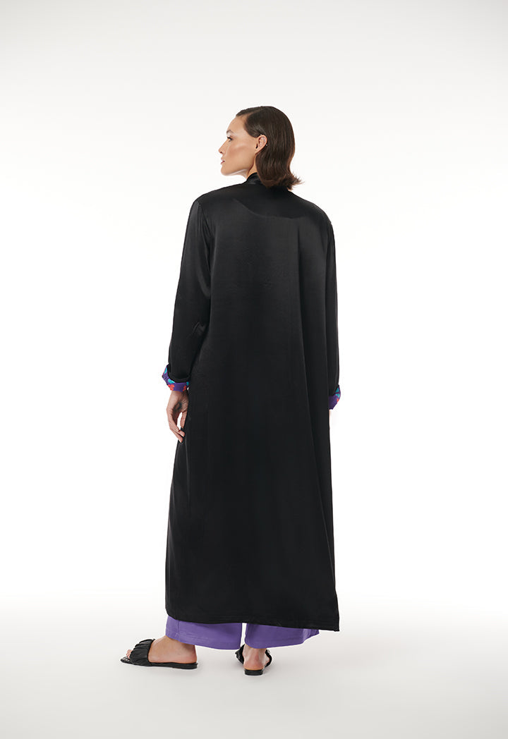 Choice Maxi Abaya With Printed Inner Lining Black