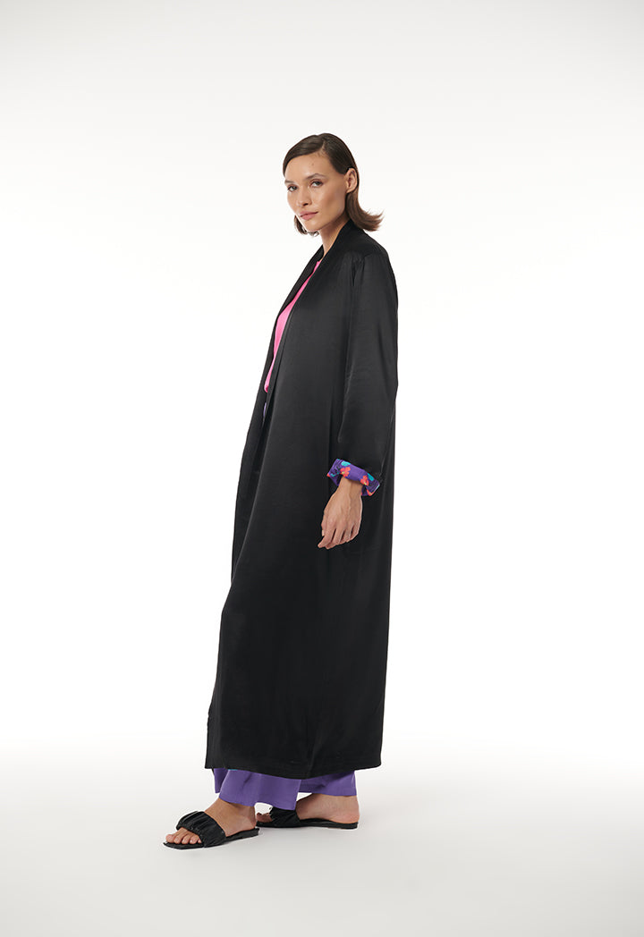 Choice Maxi Abaya With Printed Inner Lining Black