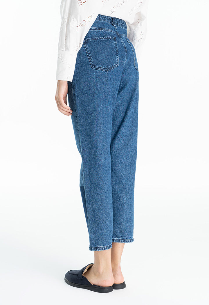 Choice Contrast Denim Pants Blue