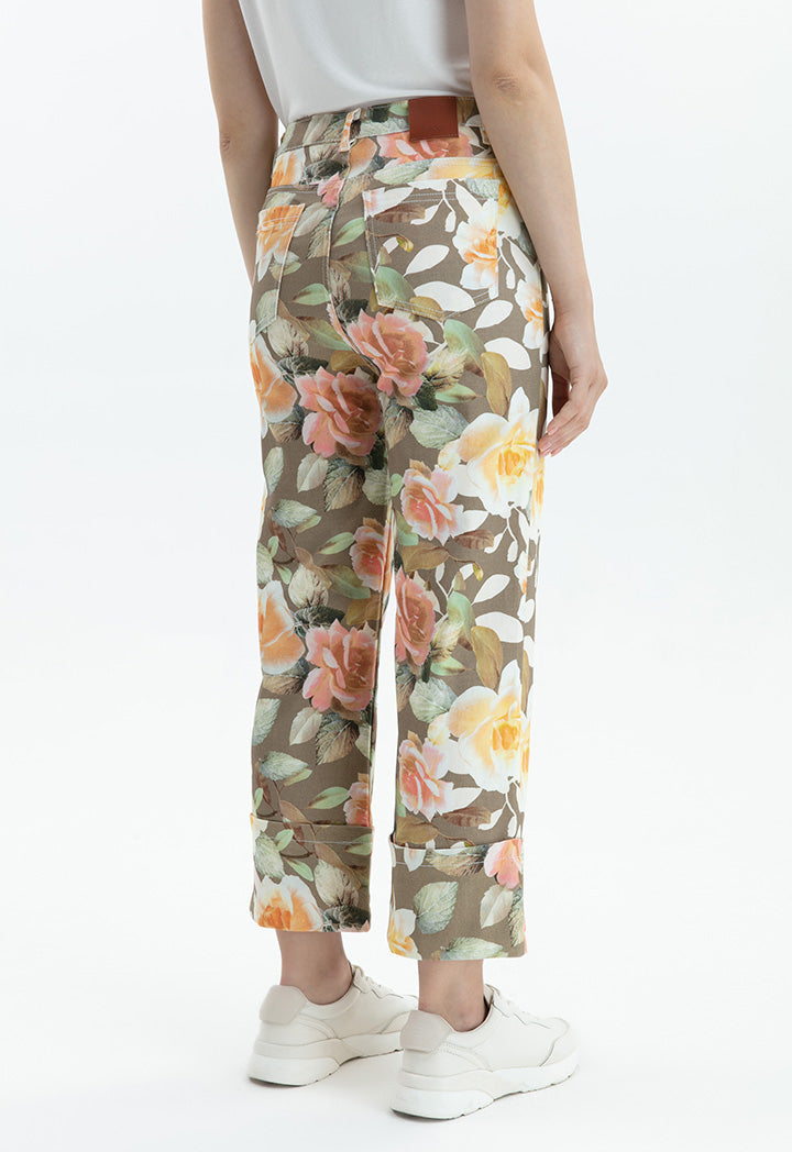 Choice Floral Denim Trouser Multi Color