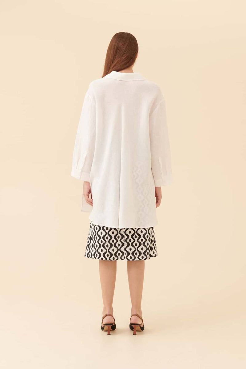 Roman Solid High Low Shirt White